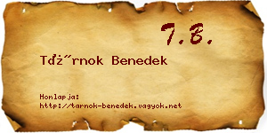 Tárnok Benedek névjegykártya