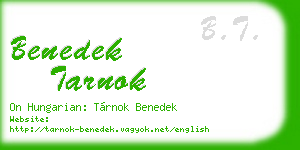 benedek tarnok business card